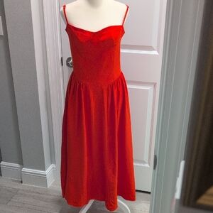 Elegant Red Midi Dress